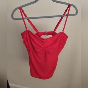 Athleta Womens Red Nylon Swim Tank Top 36DD
